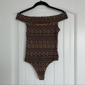 Express Tribal Thong Bodysuit